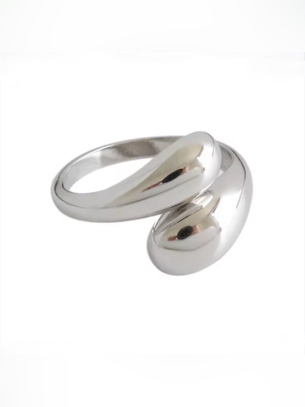 NEW Drip Drop Bypass Ring Silver Plate Liquid Molten Metal Teardrop AP21